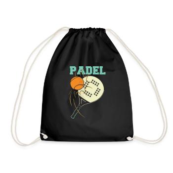 Padel Tennis Paddle Paddle Ball Padel Platform - Drawstring Bag - black - Front