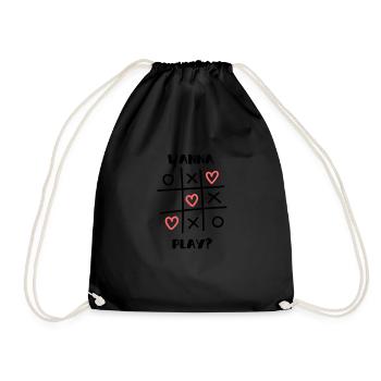 want to Play Funny Saying - Drawstring Bag - black - Front