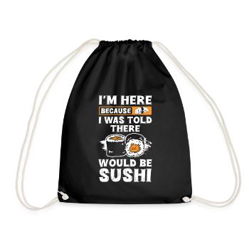 Japanese Rice Yummy Chopsticks - Drawstring Bag - black - Front