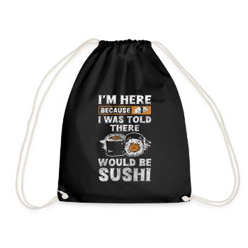 Japanese Roll Chopsticks Nigiri - Drawstring Bag - black - Front
