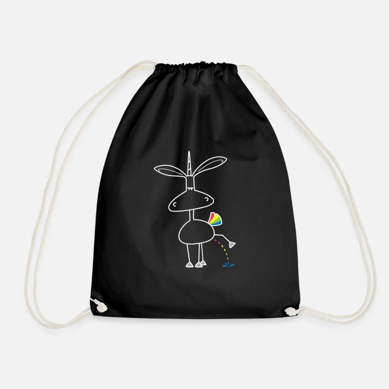 Dru - colorful pee - Drawstring Bag - black