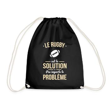 Le rugby est la solution peu importe le problème - Sac de sport léger - noir - Devant