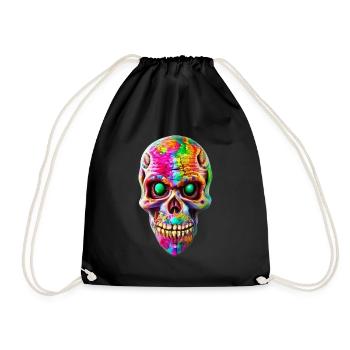Scary Skull - Drawstring Bag - black - Front