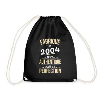 Anniversaire 20 ans - Fabriqué en 2004 - Sac de sport léger - noir - Devant