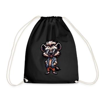 Conception de dessin animé de bande dessinée hyène cool - Sac de sport léger - noir - Devant