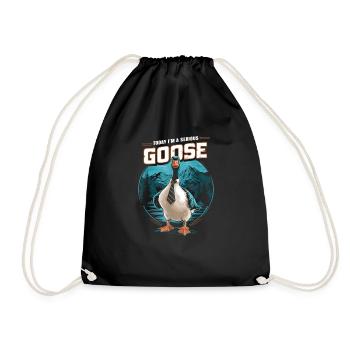 Aujourd’hui, je suis une oie sérieuse, idiote, drôle - Sac de sport léger - noir - Devant
