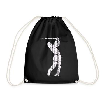Golf golfer golfing - Drawstring Bag - black - Front