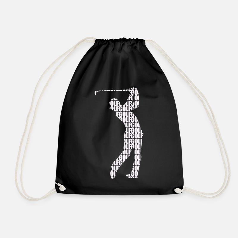Golf Golfer Golfen - Turnbeutel - Schwarz