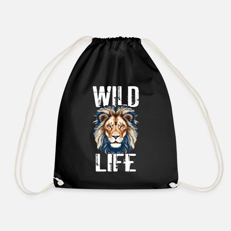 Löwe Wild Life Löwenkopf Raubtier Bunt Kunst - Turnbeutel - Schwarz