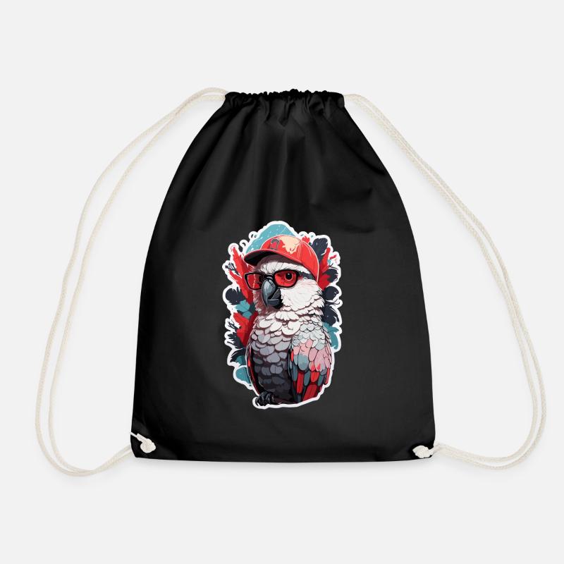 Kakadus Papagei Coole Sonnenbrille Baseballkappe - Turnbeutel - Schwarz