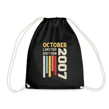 October 2007 - October 2007 Birthday Gift - Drawstring Bag - black - Front