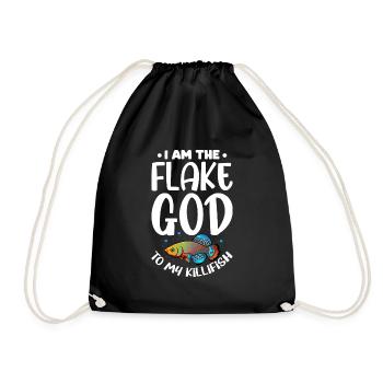 I am the flake god to my killifish Design - Drawstring Bag - black - Front