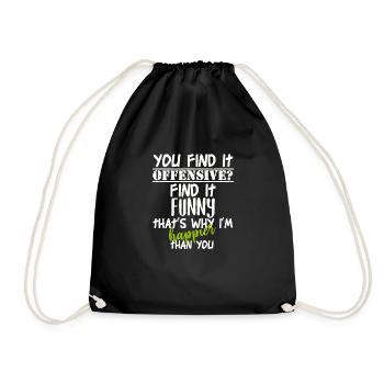 You Find It Offensive I Find It Funny - Sac de sport léger - noir - Devant