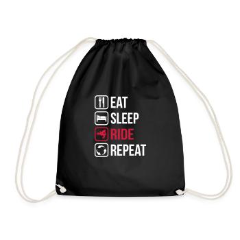 Eat Sleep Ride Repeat - Turnbeutel - Schwarz - Vorne
