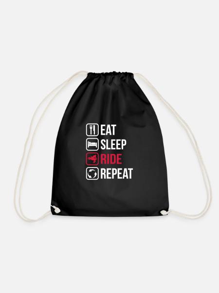 Eat Sleep Ride Repeat - Drawstring Bag - black