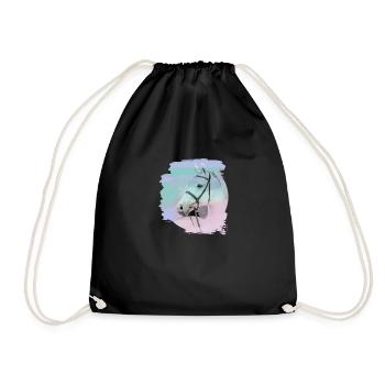 pferdekopf,pferd,aquarell,pink, schimmel,pastell - Turnbeutel - Schwarz - Vorne