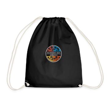 Montego Bay Jamaica Stylish Vacation Souvenir - Drawstring Bag - black - Front