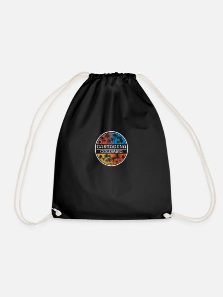 Carthagène Colombie Vacances élégantes Souvenir Palm - Sac de sport léger - noir