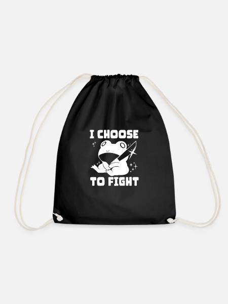 I choose fight - Drawstring Bag - black