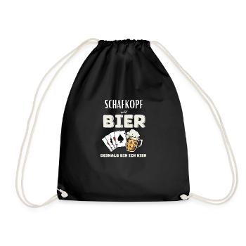 Sheep's head and beer - Drawstring Bag - black - Front