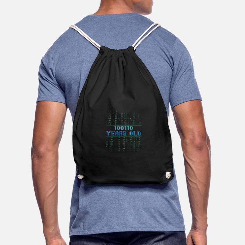 38th Birthday 38 years old Binary Code Coder Drawstring Bag