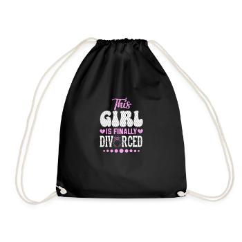 This Girl Is Finally Divorced Funny Happy Divorce - Drawstring Bag - black - Front