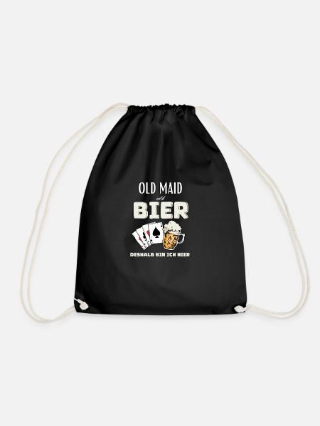 Old Maid und Bier - Turnbeutel - Schwarz
