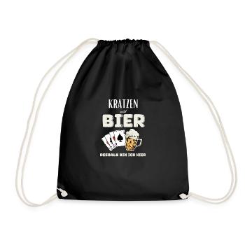 Kratzen und Bier - Turnbeutel - Schwarz - Vorne