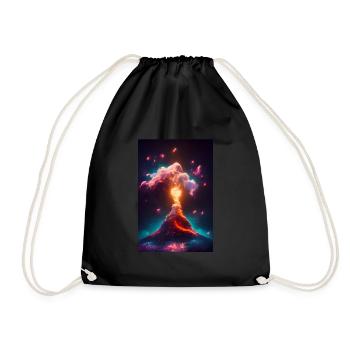 Erupting Nebula Volcano - Drawstring Bag - black - Front