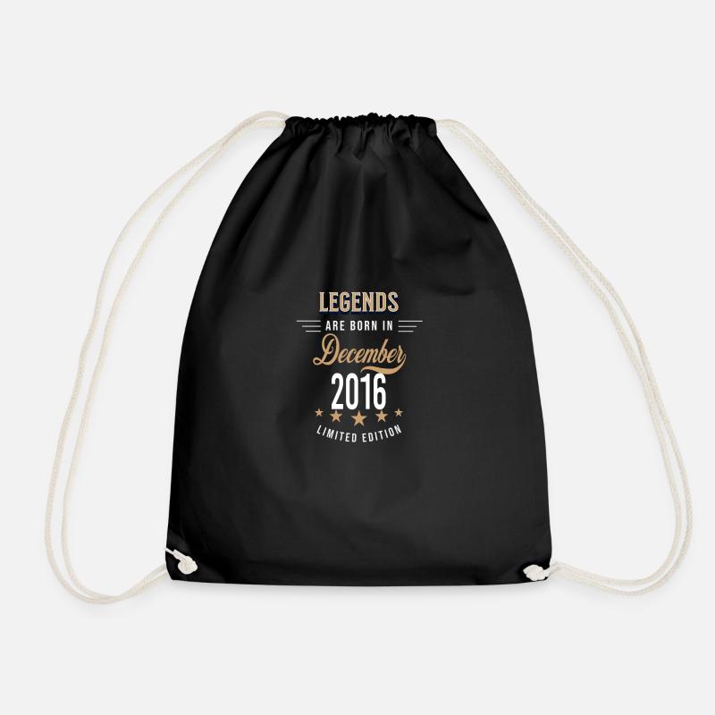 Legends are born in December 2016 - Drawstring Bag - black