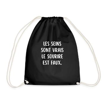 les seins sont vrais le sourire est faux - Sac de sport léger - noir - Devant