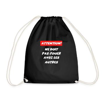 attention ne doit pas jouer avec les autres - Sac de sport léger - noir - Devant