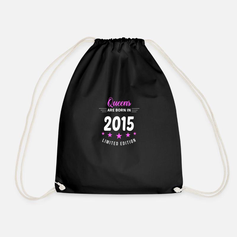 QUEENS ARE BORN IN 2015 - Drawstring Bag - black