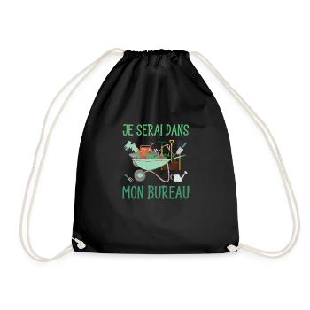 je serai dans mon bureau - Sac de sport léger - noir - Devant
