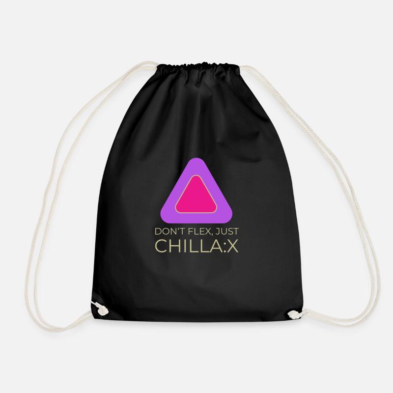 Don‘t flex, just chillax - Turnbeutel - Schwarz