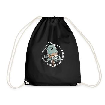 Laughing Ice Cream Cone Funny Ice Cream Design Saying - Drawstring Bag - black - Front