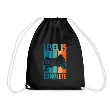 15e anniversaire niveau de jeu de joueur disant cadeau - Sac de sport léger - noir - Devant