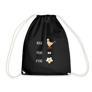 Math Derivation Chicken Student Teacher Gift - Drawstring Bag - black - Front