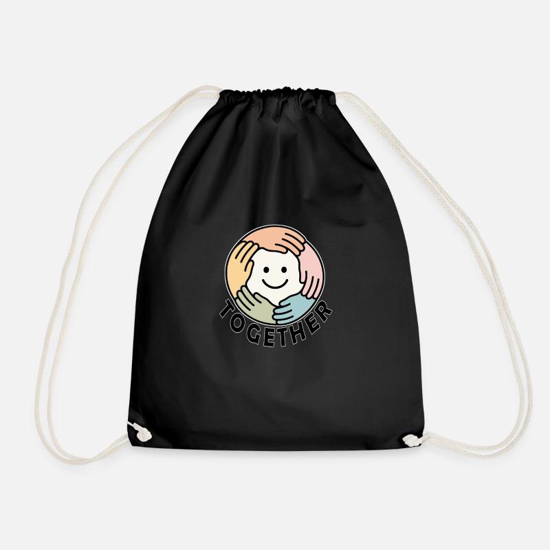 Together Logo - Drawstring Bag - black