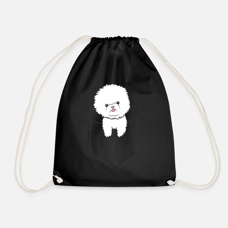 Bichon Frise Hund In Der Tasche - Turnbeutel - Schwarz