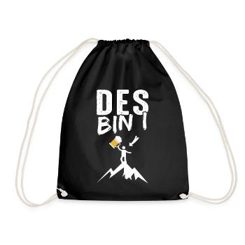 Des Bin I Beer Mountaineer Climbing Nature Mountains Wa - Drawstring Bag - black - Front