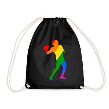 Rainbow Football Player - Drawstring Bag - black - Front