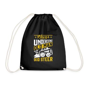 Funny Skid Steer Operator - Drawstring Bag - black - Front