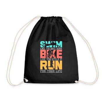 Triathlon Swim Bike Run Retro Triathlète - Sac de sport léger - noir - Devant