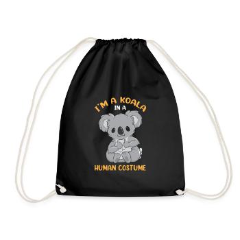 I'm A Koala In A Human Costume Funny Koala Costume - Drawstring Bag - black - Front
