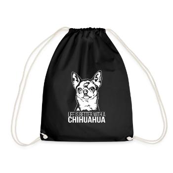 Chihuahua life is better Dogs Wilsigns - Drawstring Bag - black - Front