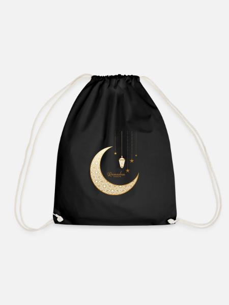Ramadan Design - Drawstring Bag - black
