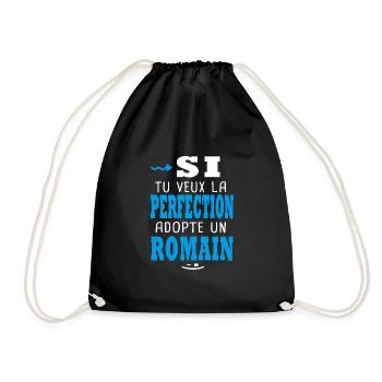 Romain Si tu veux la perfection adopte un romain - Sac de sport léger - noir - Devant