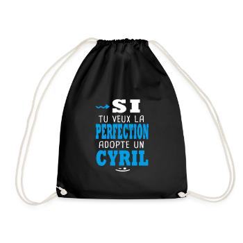 Cyril Si tu veux la perfection adopte un cyril - Sac de sport léger - noir - Devant