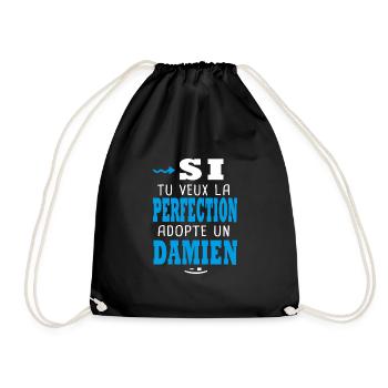 Damien Si tu veux la perfection adopte un damien - Sac de sport léger - noir - Devant